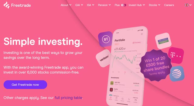 FreeTrade.io free stock and shares offers